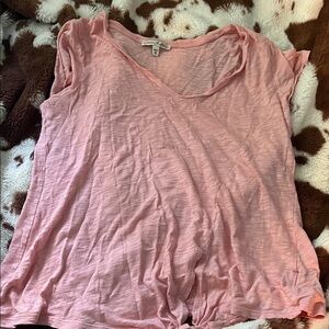 American Eagle Outfitters Light Pink V-Neck Tee